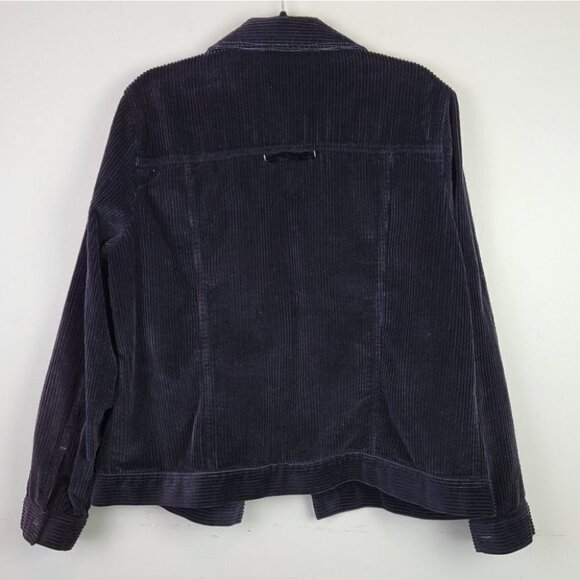 J. Jill Corduroy Jacket Snap Buttons Black L - Picture 4 of 14